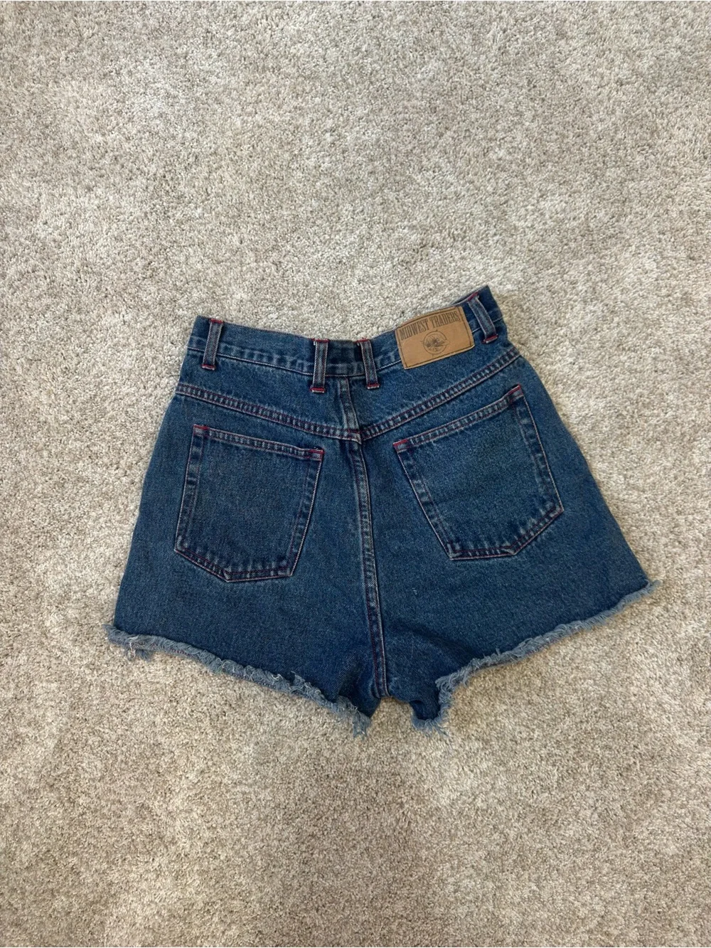 Vintage 90s Indigo High-Rise Denim Cutoff Shorts